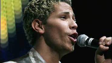 RBD singer Christian Chavez performs at KIIS FM's Jingle Ball 2006 at the Honda Center on December 7, 2006 in Anaheim, California. 