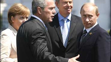 Bush, Merkel, Blair and Putin at G-8 Summit 