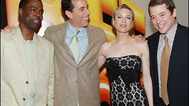 From left, actors Chris Rock, Jerry Seinfeld, Renee Zellweger and Matthew Broderick attend a special screening of "Bee Movie" at the Museum of Modern Art June 19, 2007, in New York.  The actors voice characters in the animated comedy co-written and co-pro 
