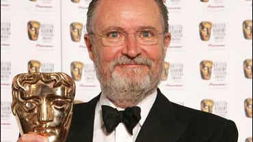 Actor Jim Broadbent poses with the Best Actor Award in the awards room at the British Academy Television Awards at the Palladium on May 20, 2007 in London, England. 