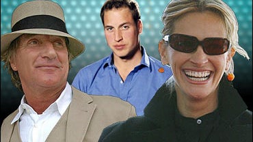 Julia Roberts, Rod Stewart and Prince William 