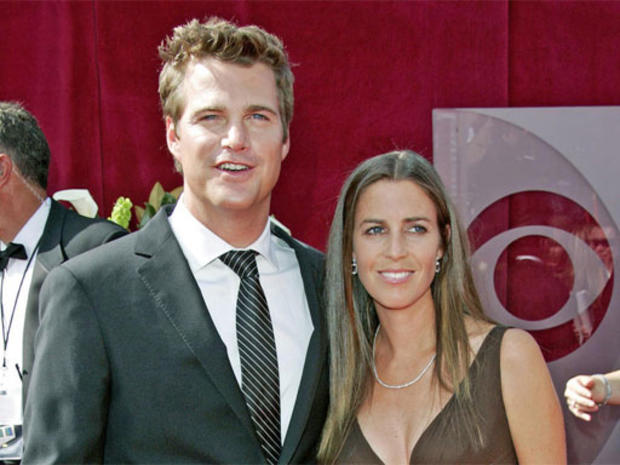 Chris O'Donnell with wife Caroline Fentress, photo on black 