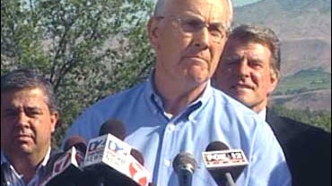 Sen. Larry Craig, R-Idaho, announcing his resignation in Boise 