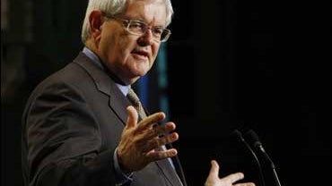 Possible Republican presidential candidate Newt Gingrich delivers remarks to the National Rifle Association in Washington, Friday, Sept. 21, 2007. (AP Photo/Gerald Herbert) 