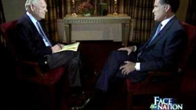 Mitt Romney and Face The Nation host Bob Schieffer 