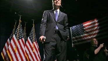 Democratic presidential hopeful former Sen. John Edwards, D-N.C., listens to a question during a town hall meeting at the Iowa State Historical Building in Des Moines, Iowa, Sunday, Nov. 11, 2007. (AP Photo/Kevin Sanders) 