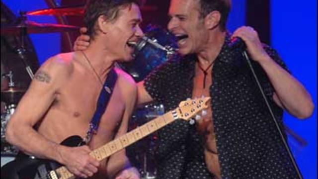 Singer David Lee Roth, right, and musician Eddie Van Halen of the music group Van Halen perform at Madison Square Garden, Tuesday Nov. 13, 2007, in New York. 