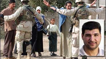 AP photographer Bilal Hussein and one of his photos in Iraq 