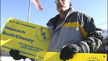 John Nirenberg, who will walk from Boston to Washington to urge Speaker Pelosi to pursue impeachment of Bush, Cheney 