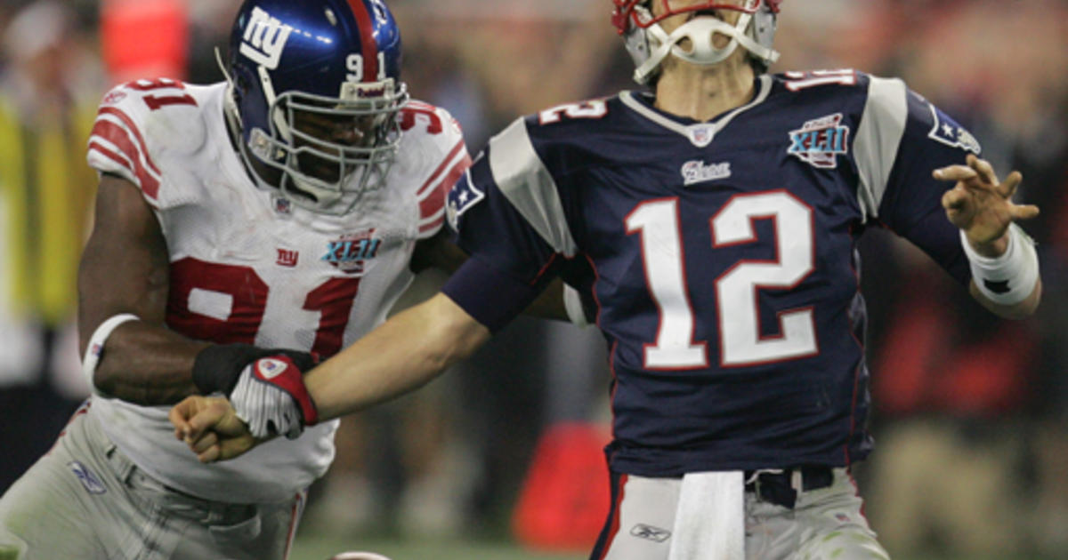 Michael Strahan and Eli Manning  Feb. 3, 2008 vs. Patriots in