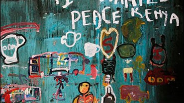 The wall of a damaged house is seen in Kibera slum Nairobi, Kenya, Tuesday, Feb. 26 2008. 