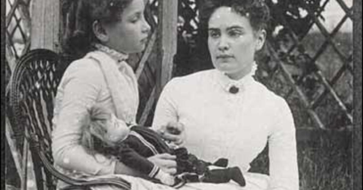 1888 Photo-Helen Keller at Age 8 with Tutor Anne Sullivan at Brewster Cape Cod 