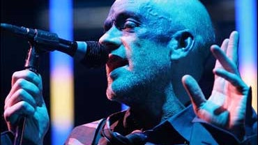 Michael Stipe of R.E.M. performing in Oberhausen, Germany 