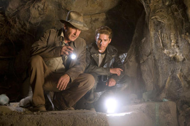 This photo released by Paramount Pictures shows actors, from left, Harrison Ford as Indiana Jones, and Shia LaBeouf in a scene from "Indiana Jones and the Kingdom of the Crystal Skull." 