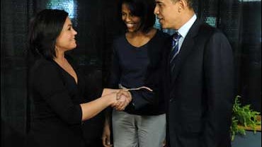 Barack and Michelle Obama with Rachael Ray 