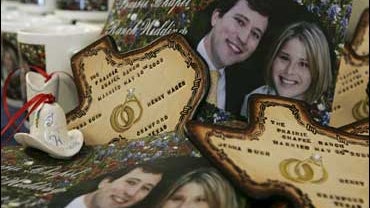 Commemorative items for the wedding of Jenna Bush 