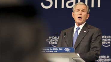 President George W. Bush delivers speech during the opening of the World Economic Forum on the Middle East 