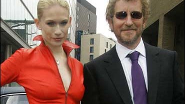 Model Tuuli Shipster with author Sebastian Faulks 