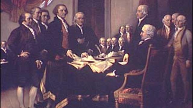 John Trumbull's painting, "Declaration of Independence." 