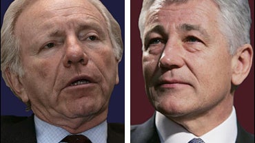 Sen. Joe Lieberman and Sen. Chuck Hagel dual 