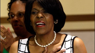 Rep. Carolyn Cheeks Kilpatrick, D-Mich., appears at her primary night election party in Detroit, Wednesday morning, Aug. 6, 2008. Kilpatrick, the mother of Detroit mayor Kwame Kilpatrick, fought to save her political career Tuesday in a primary election d 