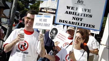 tropic thunder protests americans with disabilities special olympics retard 