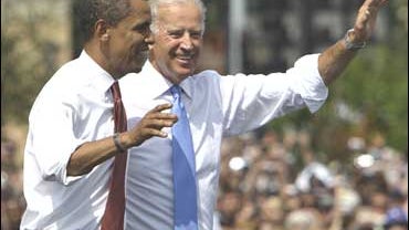 Democratic presidential candidate Sen. Barack Obama D-Ill., and his vice presidential running mate Sen. Joe Biden, D-Del. 
