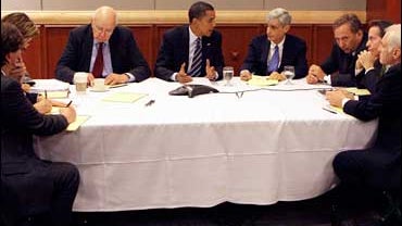 Barack Obama with his economic advisers 