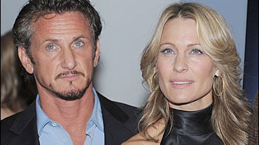 Actor Sean Penn, and wife actress Robin Wright 