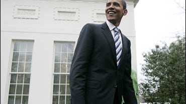 Sen. Barack Obama outside the West Wing of the White House Jan. 5, 2007. 