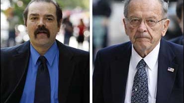 VECO welder David Anderson (left), a prosecution witness in the October 2007 trial of Alaska Sen. Ted Stevens (right). 