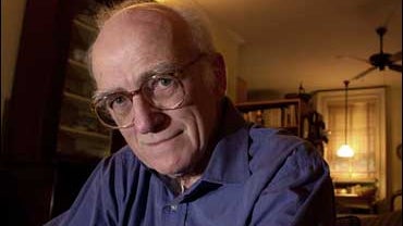 Author Donald Westlake poses in his Greenwich Village home 