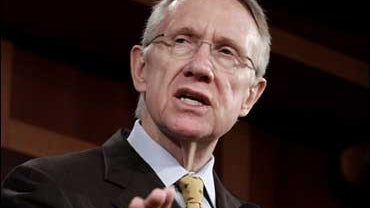 Reid talks to reporters 