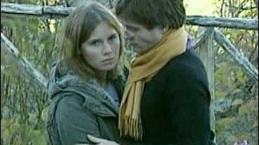 Amanda Knox and Raffaele Sollecito embrace in Perugia, Italy. 