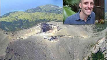 U.S. professor and poet Craig Arnold (inset) has disappeared while visiting the volcanic island Kuchinoerabu-jima, in the Ryukyu Islands of southern Japan. 