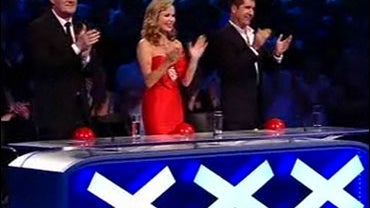 The "Britian's Got Talent" judges  Piers Morgan, Amanda Holden and Simon Cowell  give a standing ovation following Susan Boyle's operformance in the competition's finals, Saturday, May 30, 2009. 