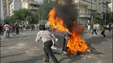 Supporters of opposition leader Mir Hossien Mousavi during protests in Tehran on Saturday June, 20, 2009. 