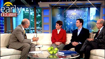 Harry Smith, far left, with Sean Goldman's maternal grandmother, his stepfather, and the Brazilian family's attorney 