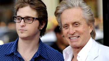 Michael Douglas, right, a cast member in "Ghosts of Girlfriends Past," and his son Cameron pose together at the premiere of the film in Los Angeles, Monday, April 27, 2009. 