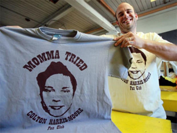 Adin Stevens makes t-shirts romanticizing elusive burglar Colton Harris-Moore, Oct. 6, 2009 