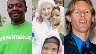 Congolese environmentalist Rene Ngongo (left), Australian Dr. Catherine Hamlin (pictured in Ethiopia), and New Zealand anti-nuclear activist Alan Ware were named this year's recipients of the Right Livelihood Award (referred to as the "Alternative Nobel") 
