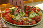 Katie Lee's shared her recipe for Tomato, Vidalia Onion, and Cucumber Salad. 