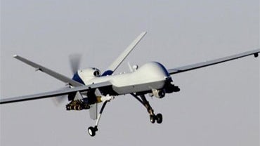 An Air Force MQ-9 Reaper unmanned aerial attack vehicle prepares to land in an undisclosed location in Afghanistan in this November 2007 file photo. 
