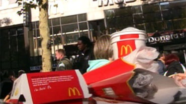 Trash from McDonald's customers in Paris. 