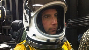 Dave Price in helmet for "Edge of Earth" series. 