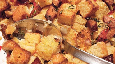 Bon Appetit: Cornbread Stuffing with Andouille, Fennel, and Bell Peppers 