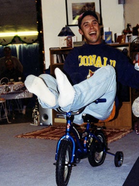 Mike clowning around, from Christmas 2002. 