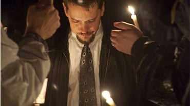 Josh Powell at a candlelight vigil for wife Susan Powell, Dec. 20, 2009 