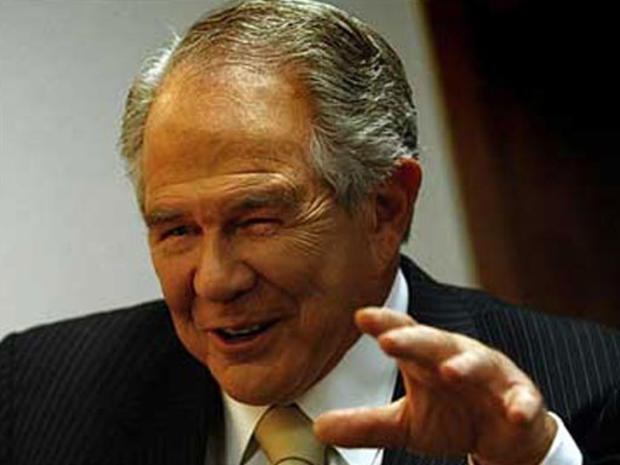 Pat Robertson talks during an interview at the Christian Broadcasting Network Oct. 14, 2003, in Virgina Beach, Va. 