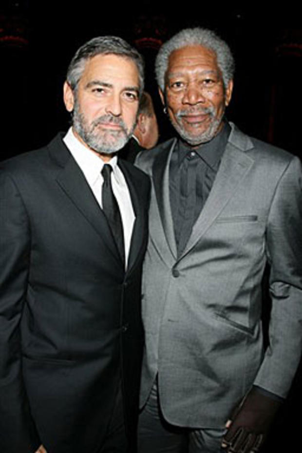 George Clooney & Morgan Freeman at Gala 